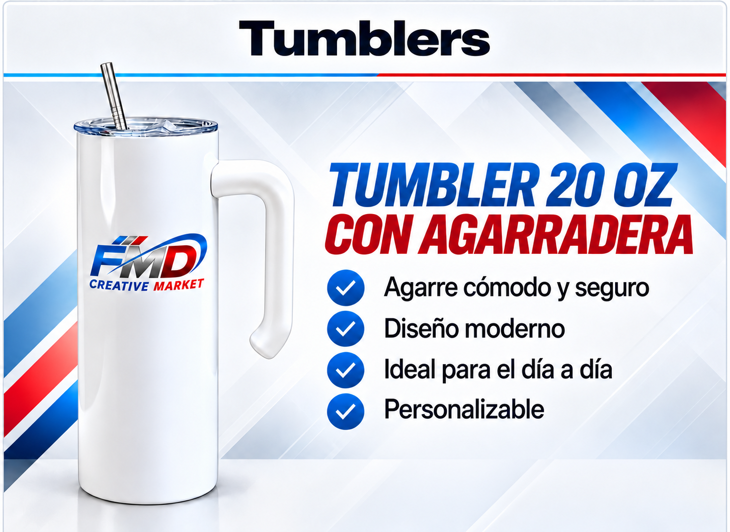 Tumbler20oz con agarradera